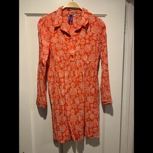 Seraphine print woven maternity shirt dress